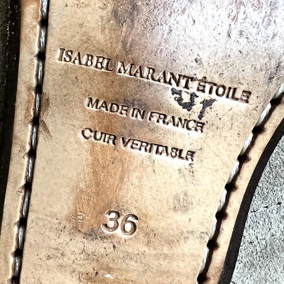 Isabel Marant Dicker Suede Ankle Boots Booties Size 36 Tan Western - Picture 6 of 10